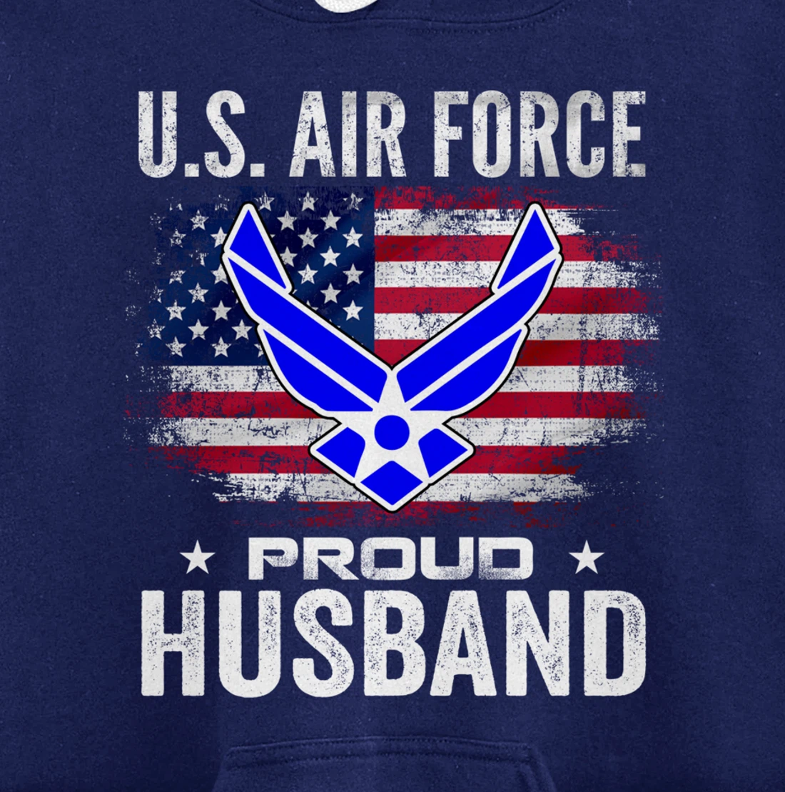 U.S Air Force Proud Husband With American Flag Gift Veteran Pullover Hoodie