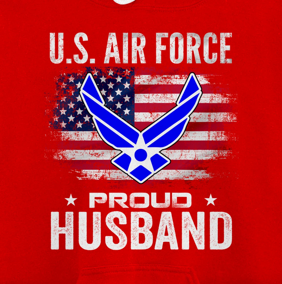U.S Air Force Proud Husband With American Flag Gift Veteran Pullover Hoodie