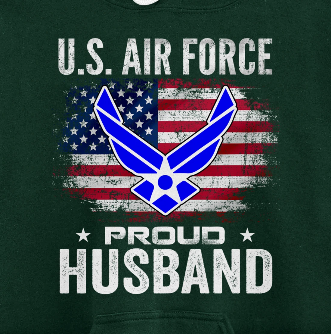 U.S Air Force Proud Husband With American Flag Gift Veteran Pullover Hoodie