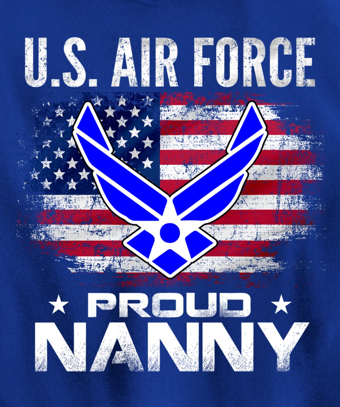 U.S Air Force Proud Nanny With American Flag Gift Veteran Pullover Hoodie