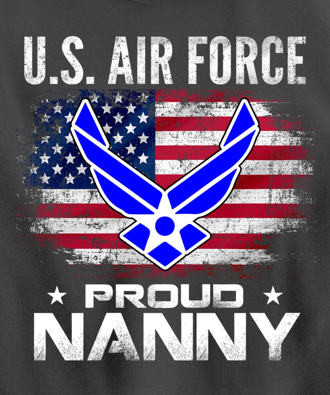 U.S Air Force Proud Nanny With American Flag Gift Veteran Pullover Hoodie