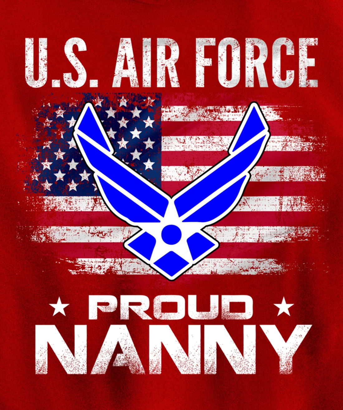 U.S Air Force Proud Nanny With American Flag Gift Veteran Pullover Hoodie