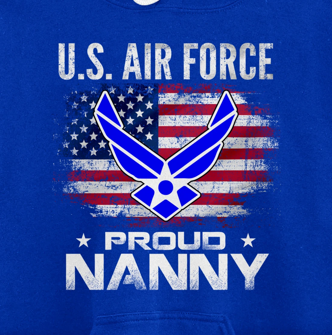 U.S Air Force Proud Nanny With American Flag Gift Veteran Pullover Hoodie