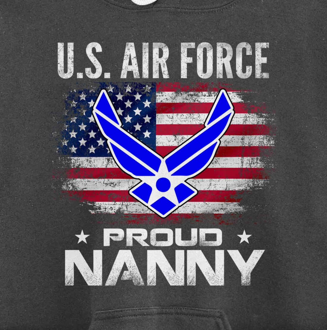 U.S Air Force Proud Nanny With American Flag Gift Veteran Pullover Hoodie