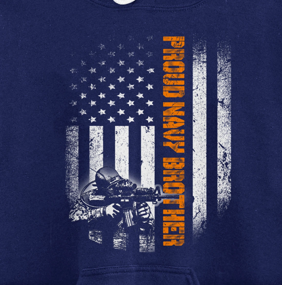 Proud Navy Brother Flag Heroes Tribute Memorial Veteran Pullover Hoodie
