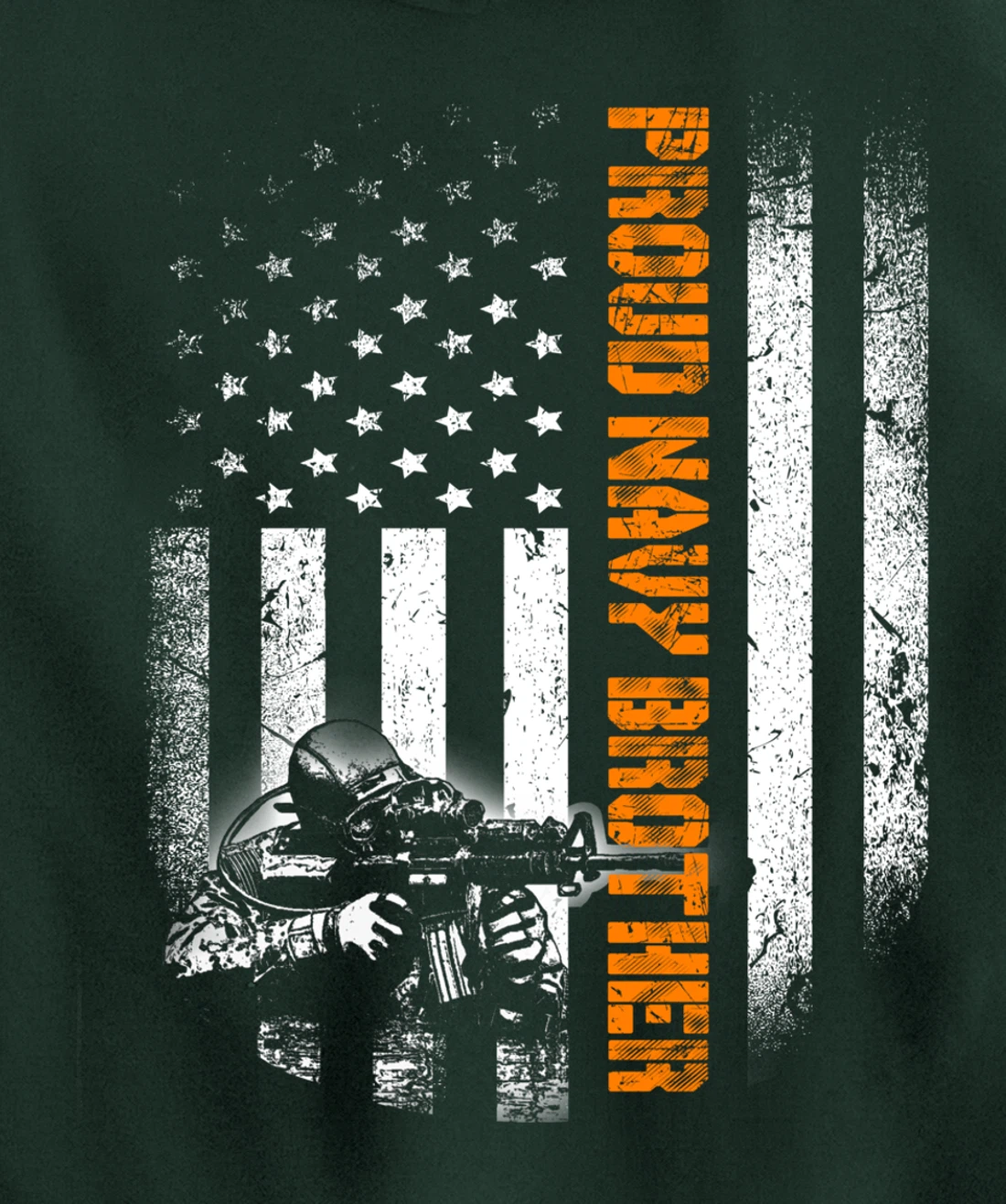 Proud Navy Brother Flag Heroes Tribute Memorial Veteran Pullover Hoodie