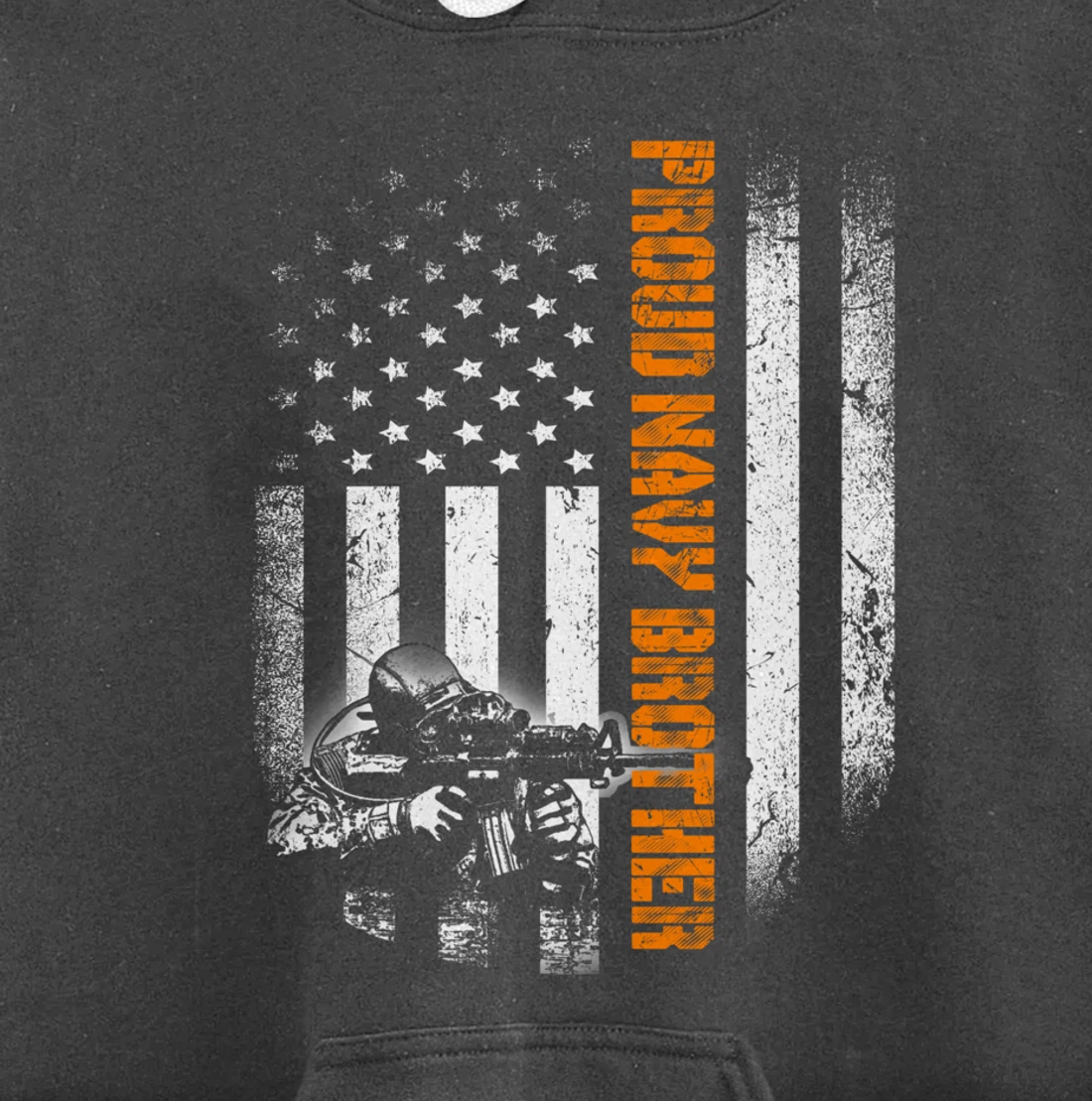 Proud Navy Brother Flag Heroes Tribute Memorial Veteran Pullover Hoodie