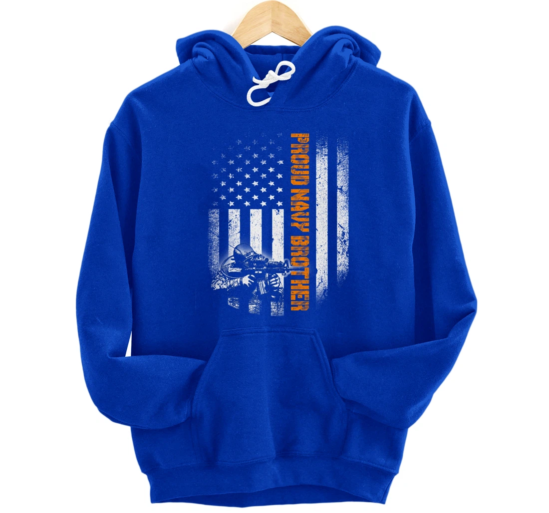Proud Navy Brother Flag Heroes Tribute Memorial Veteran Pullover Hoodie
