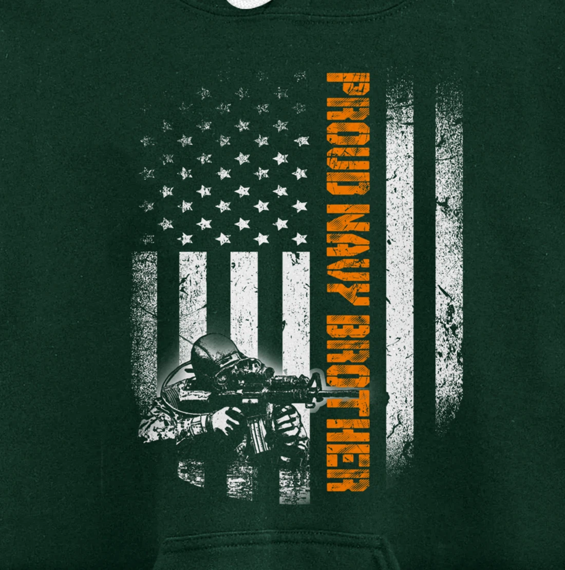 Proud Navy Brother Flag Heroes Tribute Memorial Veteran Pullover Hoodie