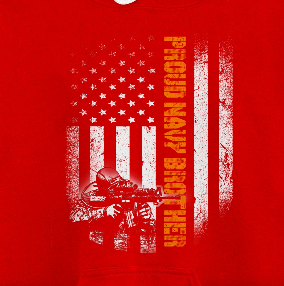 Proud Navy Brother Flag Heroes Tribute Memorial Veteran Pullover Hoodie