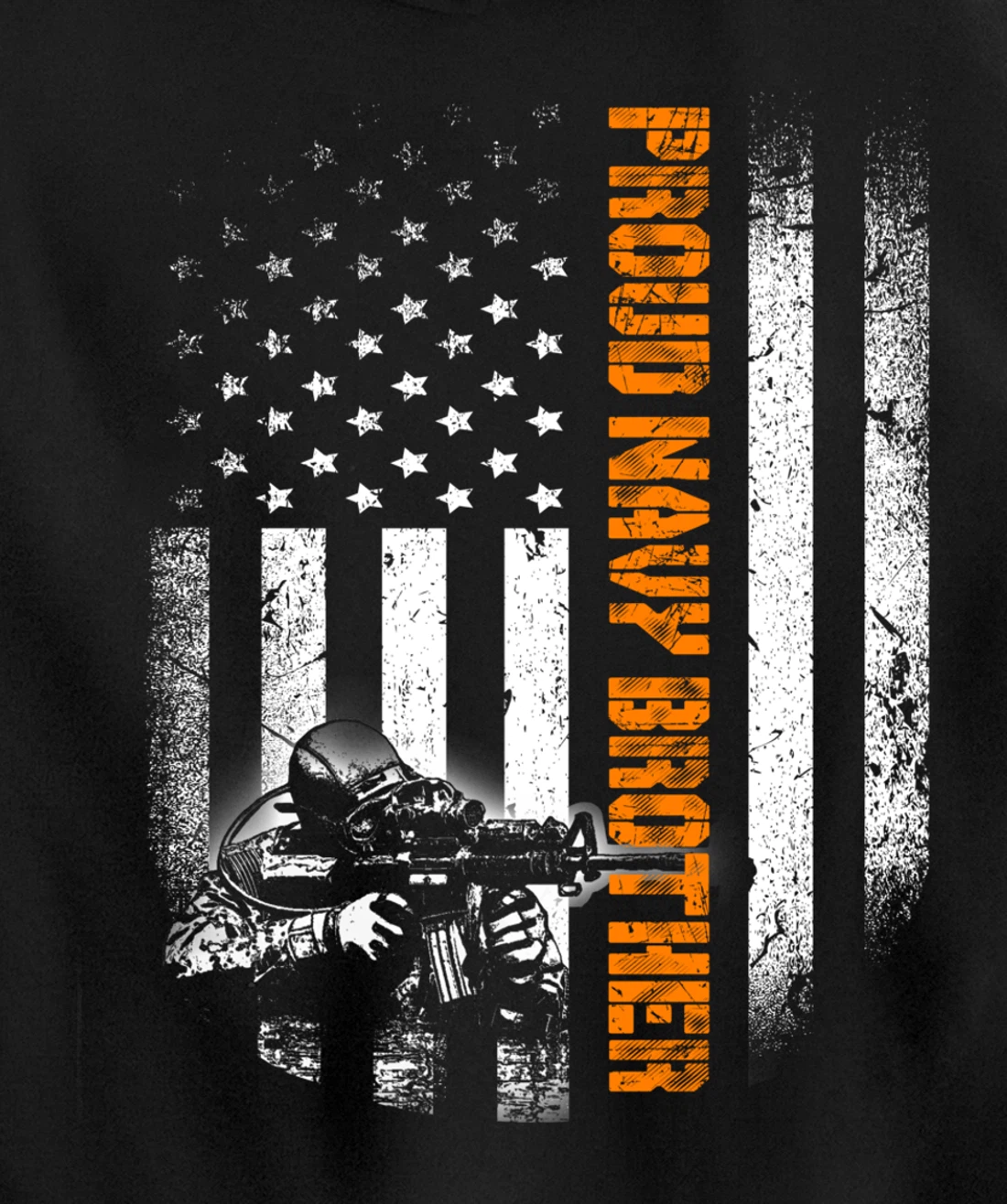 Proud Navy Brother Flag Heroes Tribute Memorial Veteran Pullover Hoodie