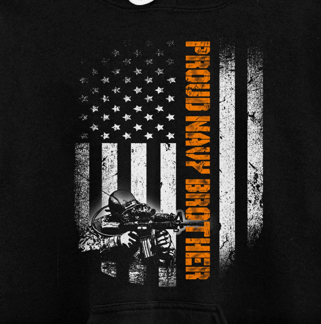 Proud Navy Brother Flag Heroes Tribute Memorial Veteran Pullover Hoodie