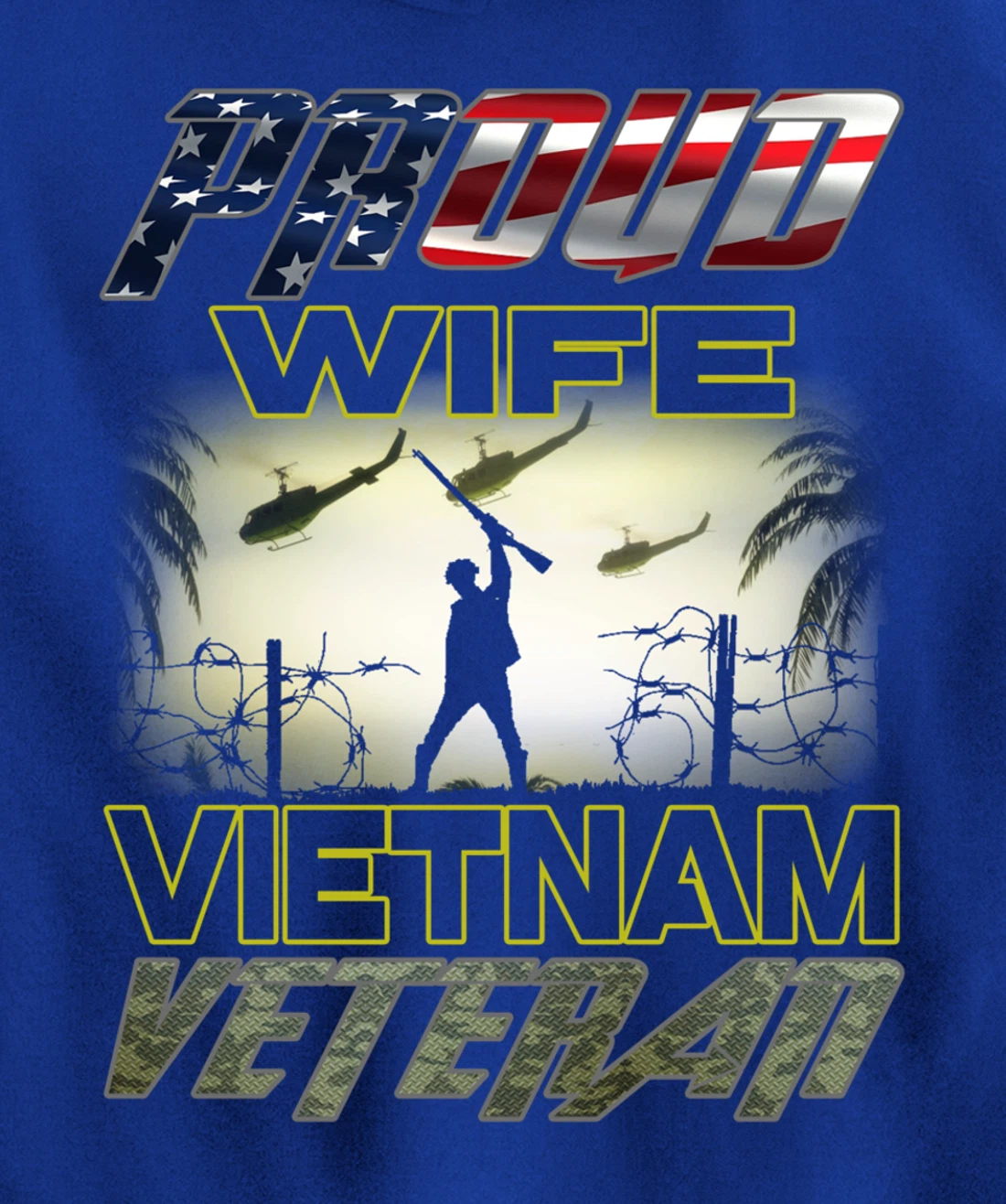 Vintage Flag camou Proud Wife U.S. Army Vietnam Veteran Pullover Hoodie