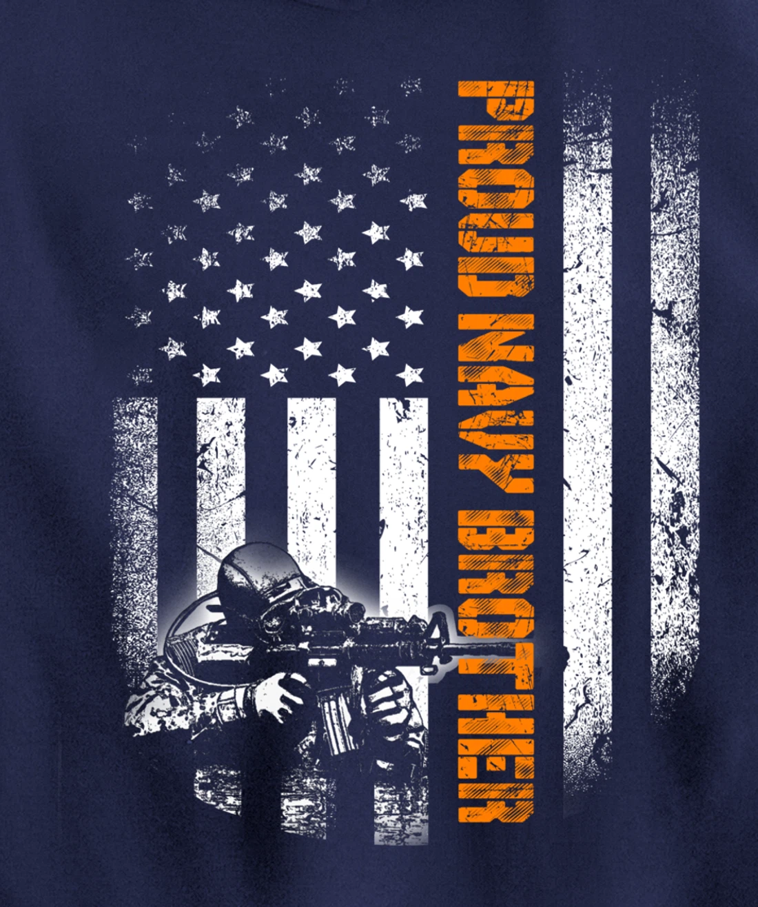 Proud Navy Brother Flag Heroes Tribute Memorial Veteran Pullover Hoodie