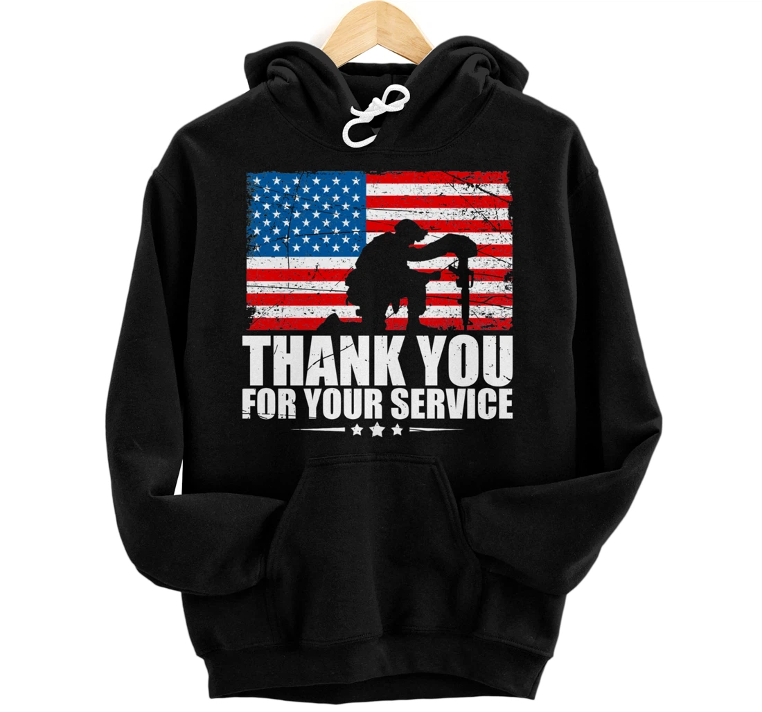 Thank you for your services Patriotic - Veterans day for men Pullover Hoodie