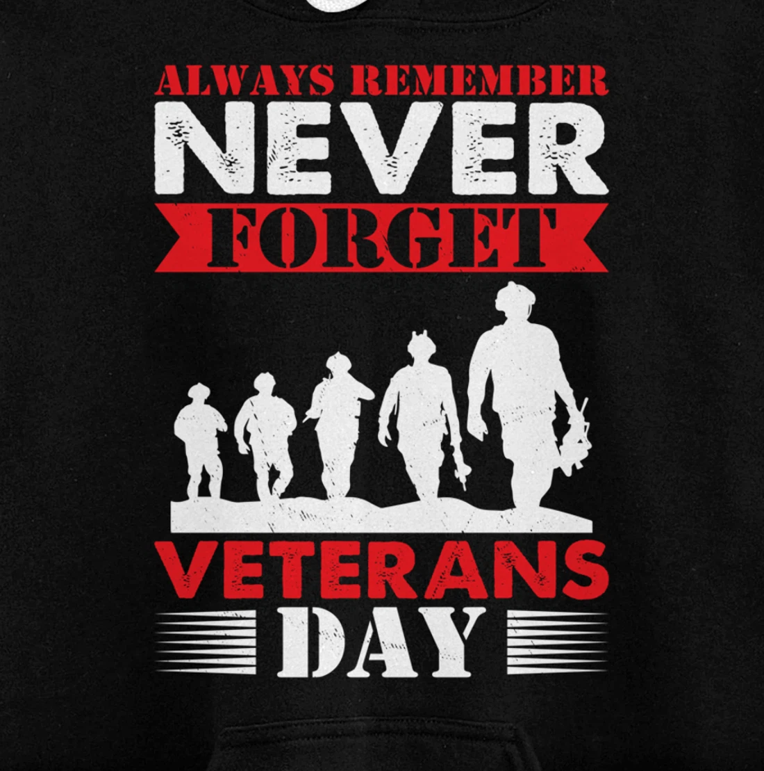 Thankful Always Remember Never Forget Veterans Day Pullover Hoodie