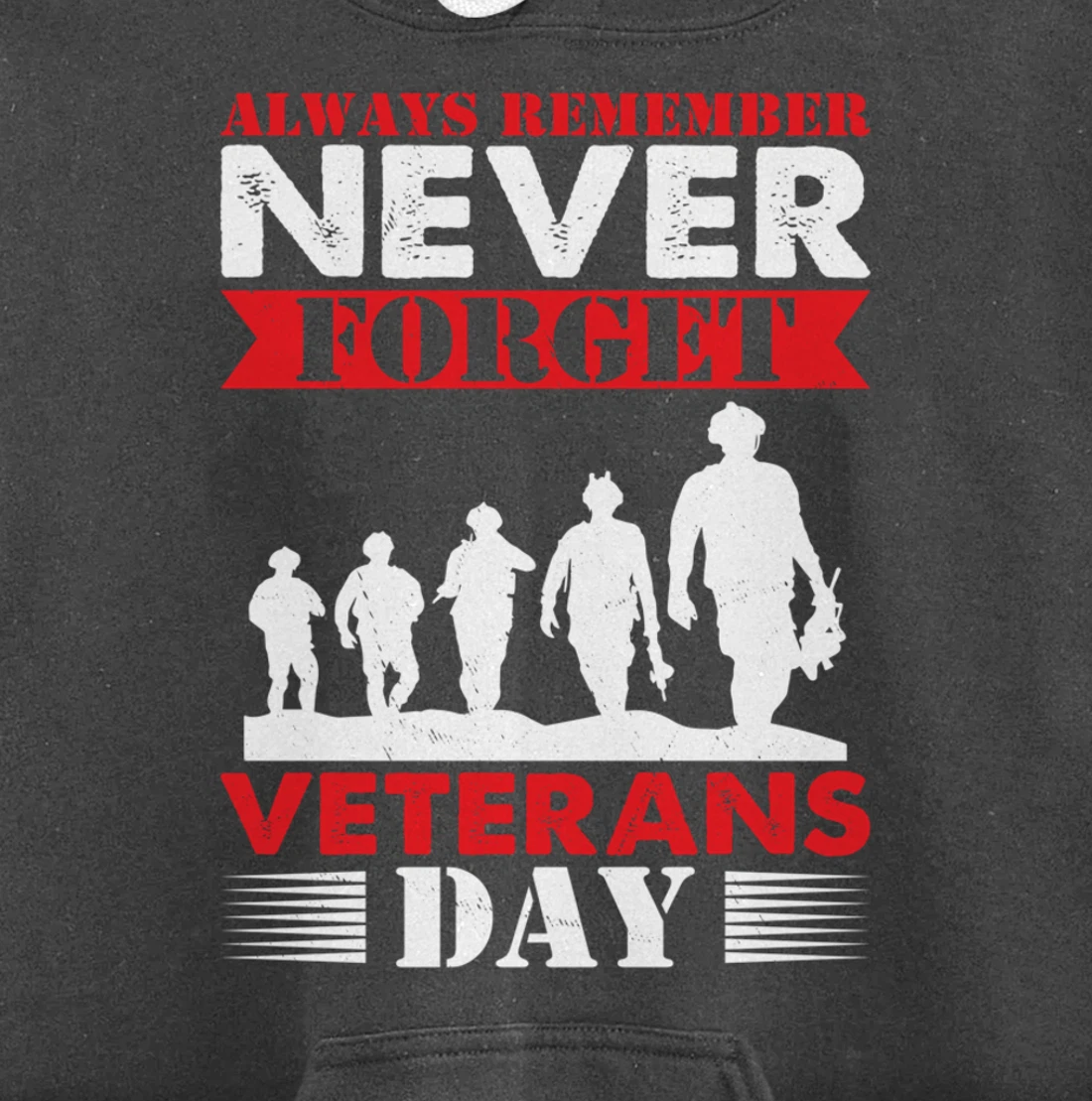 Thankful Always Remember Never Forget Veterans Day Pullover Hoodie