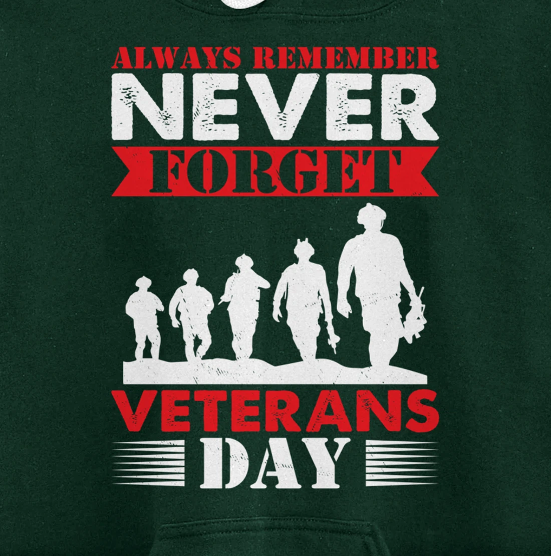 Thankful Always Remember Never Forget Veterans Day Pullover Hoodie