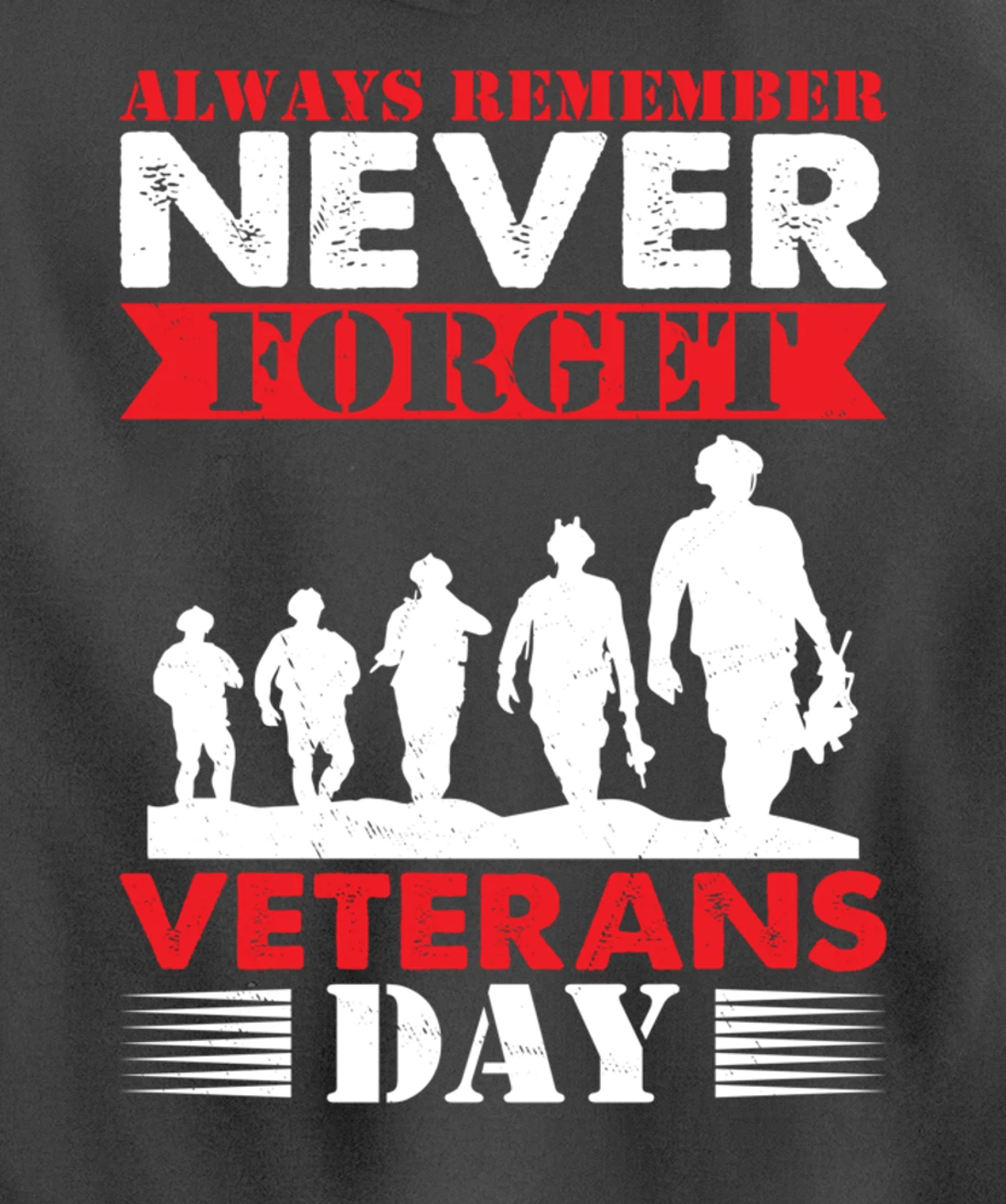 Thankful Always Remember Never Forget Veterans Day Pullover Hoodie