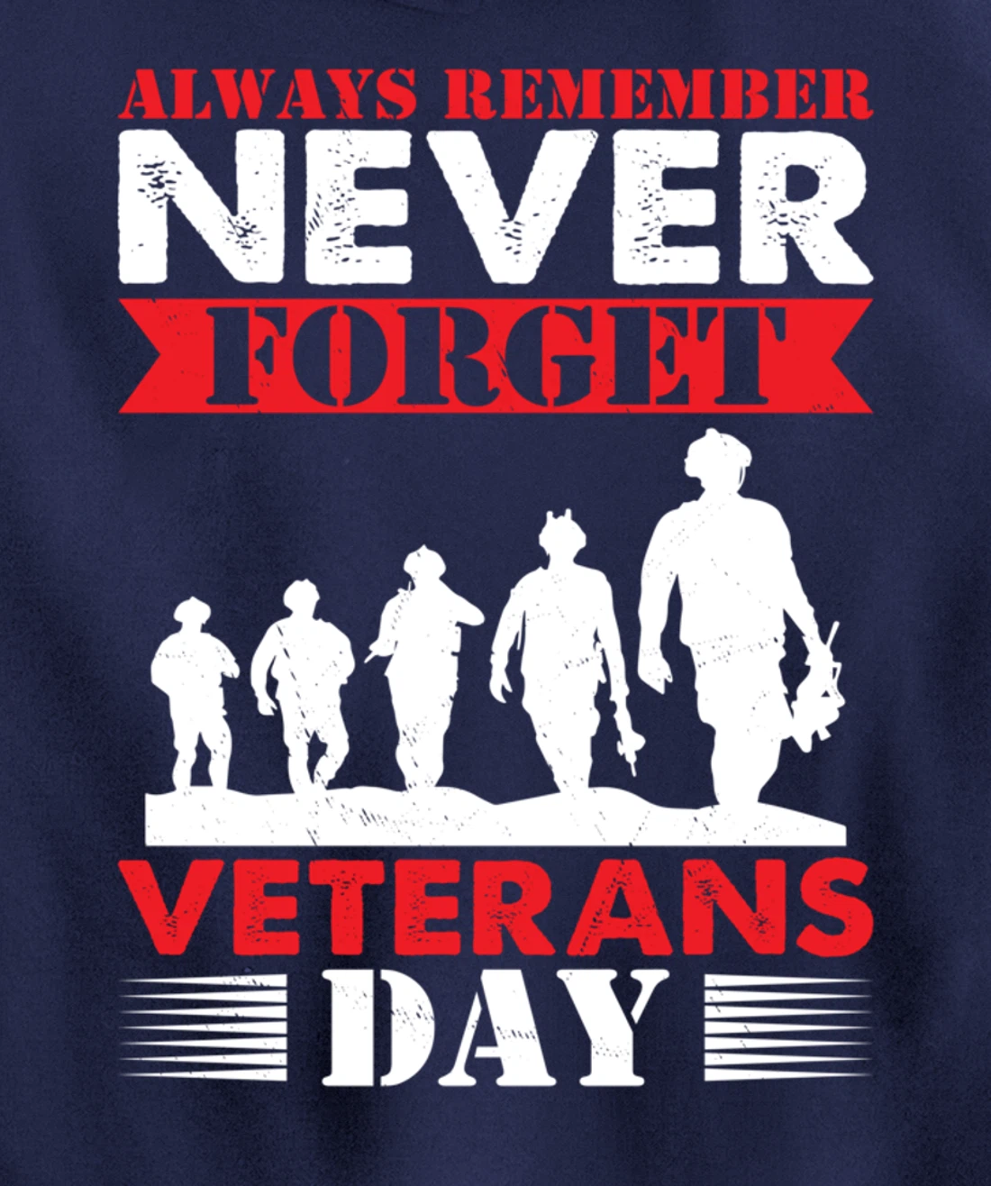Thankful Always Remember Never Forget Veterans Day Pullover Hoodie