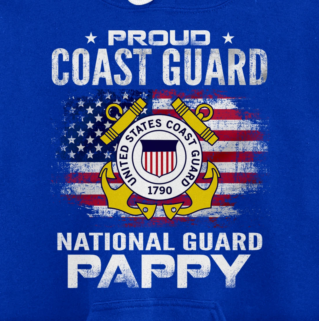 Proud Coast Guard National Guard Pappy Gift Veteran Day Pullover Hoodie