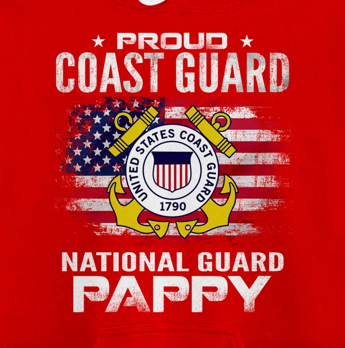 Proud Coast Guard National Guard Pappy Gift Veteran Day Pullover Hoodie