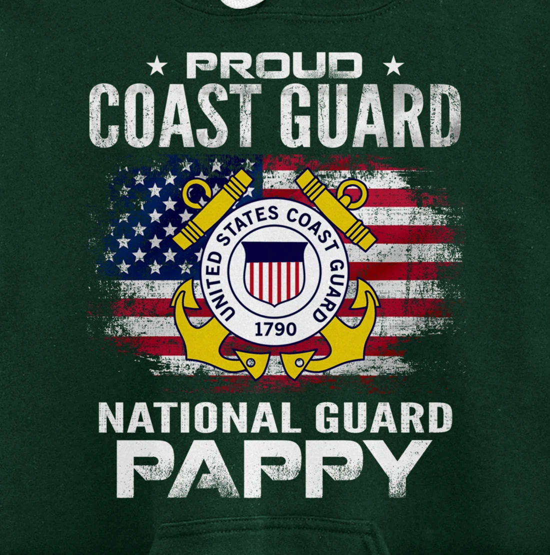 Proud Coast Guard National Guard Pappy Gift Veteran Day Pullover Hoodie