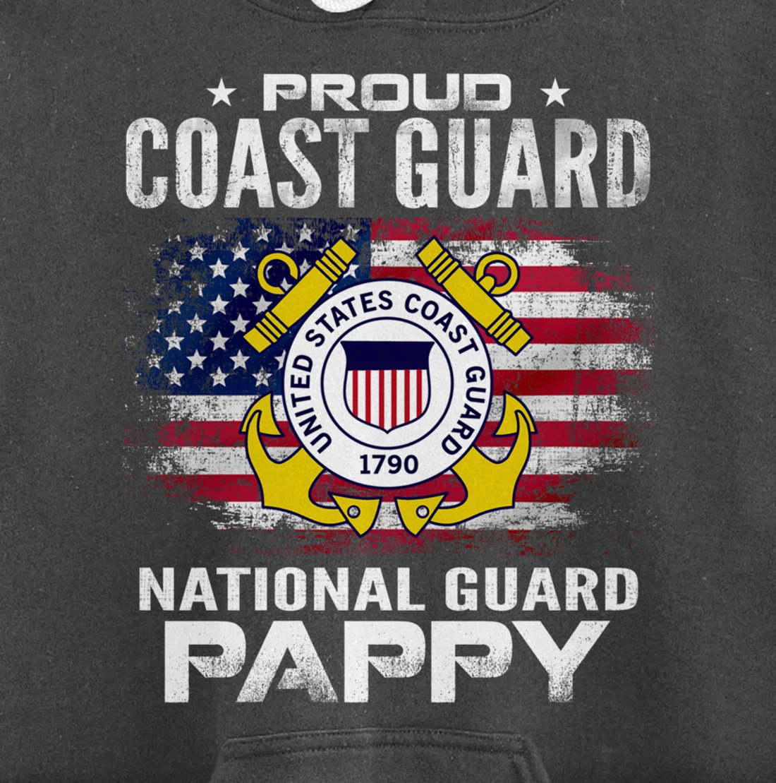 Proud Coast Guard National Guard Pappy Gift Veteran Day Pullover Hoodie