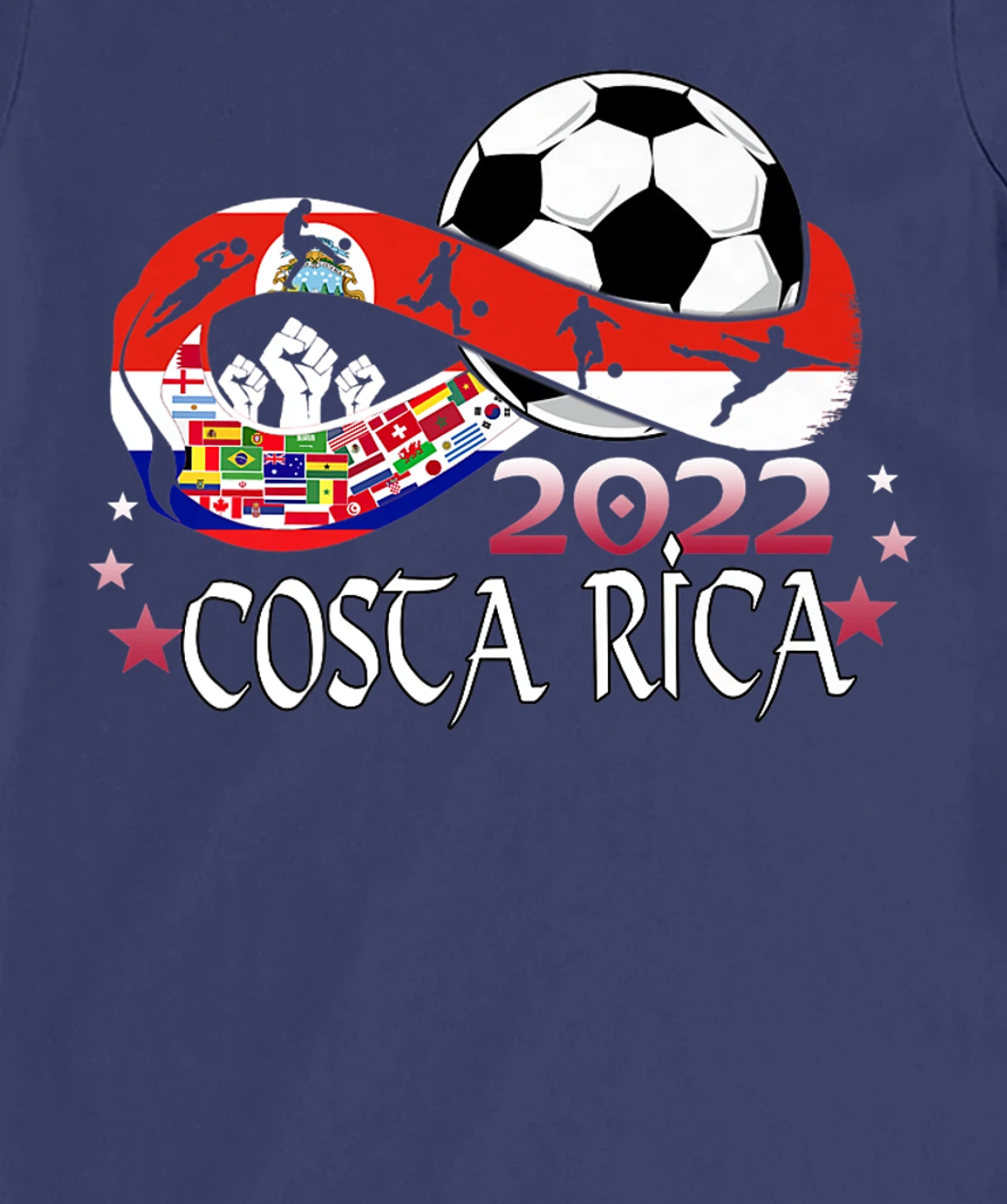 Costa Rica Flag Soccer Football Festival Team Costa Ricans T-Shirt, Kid T-Shirt and Women T-Shirt
