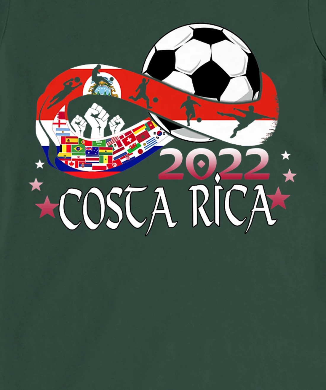 Costa Rica Flag Soccer Football Festival Team Costa Ricans T-Shirt, Kid T-Shirt and Women T-Shirt