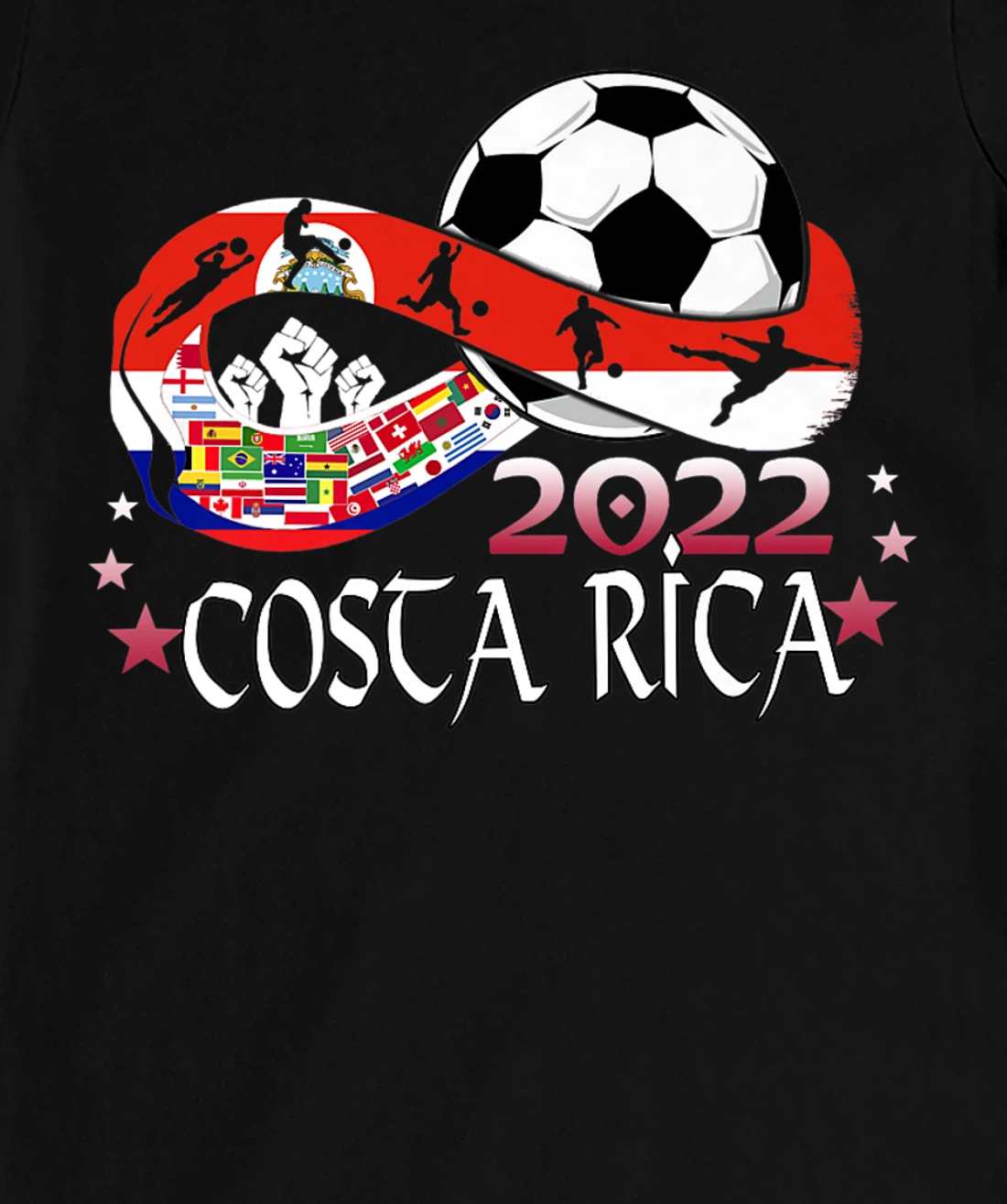 Costa Rica Flag Soccer Football Festival Team Costa Ricans T-Shirt, Kid T-Shirt and Women T-Shirt