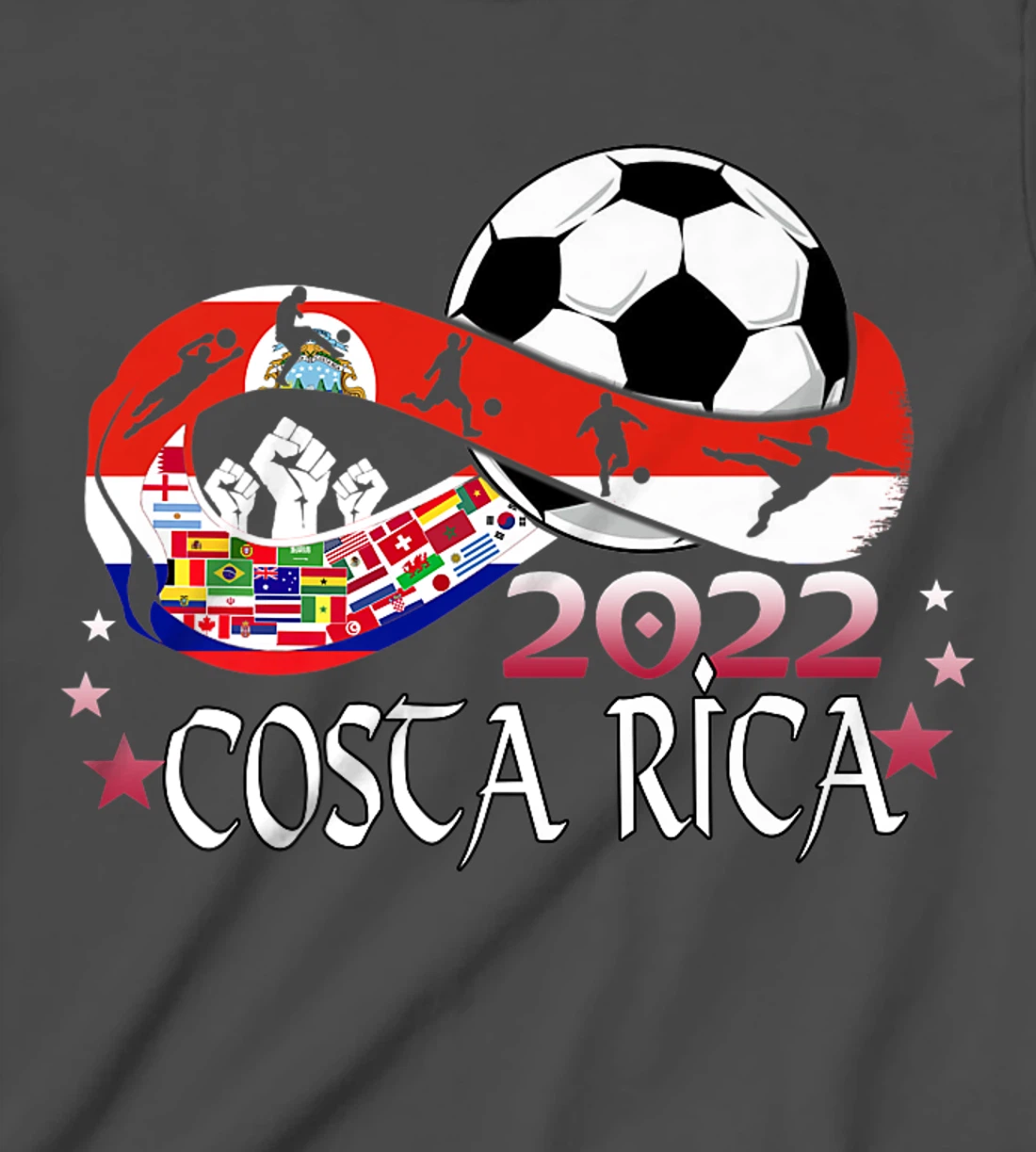 Costa Rica Flag Soccer Football Festival Team Costa Ricans T-Shirt, Kid T-Shirt and Women T-Shirt