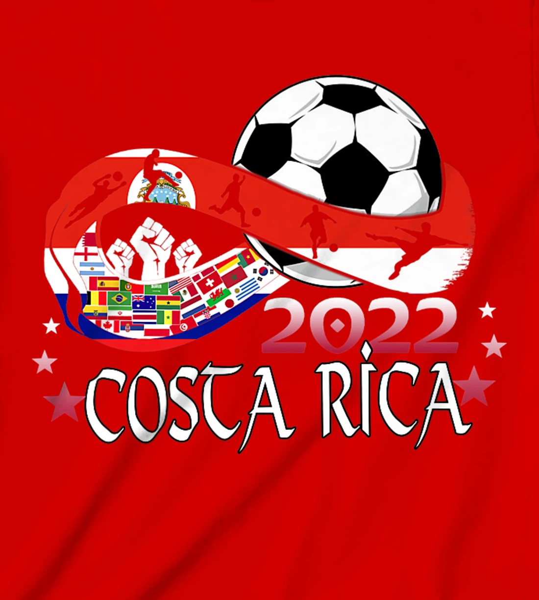 Costa Rica Flag Soccer Football Festival Team Costa Ricans T-Shirt, Kid T-Shirt and Women T-Shirt