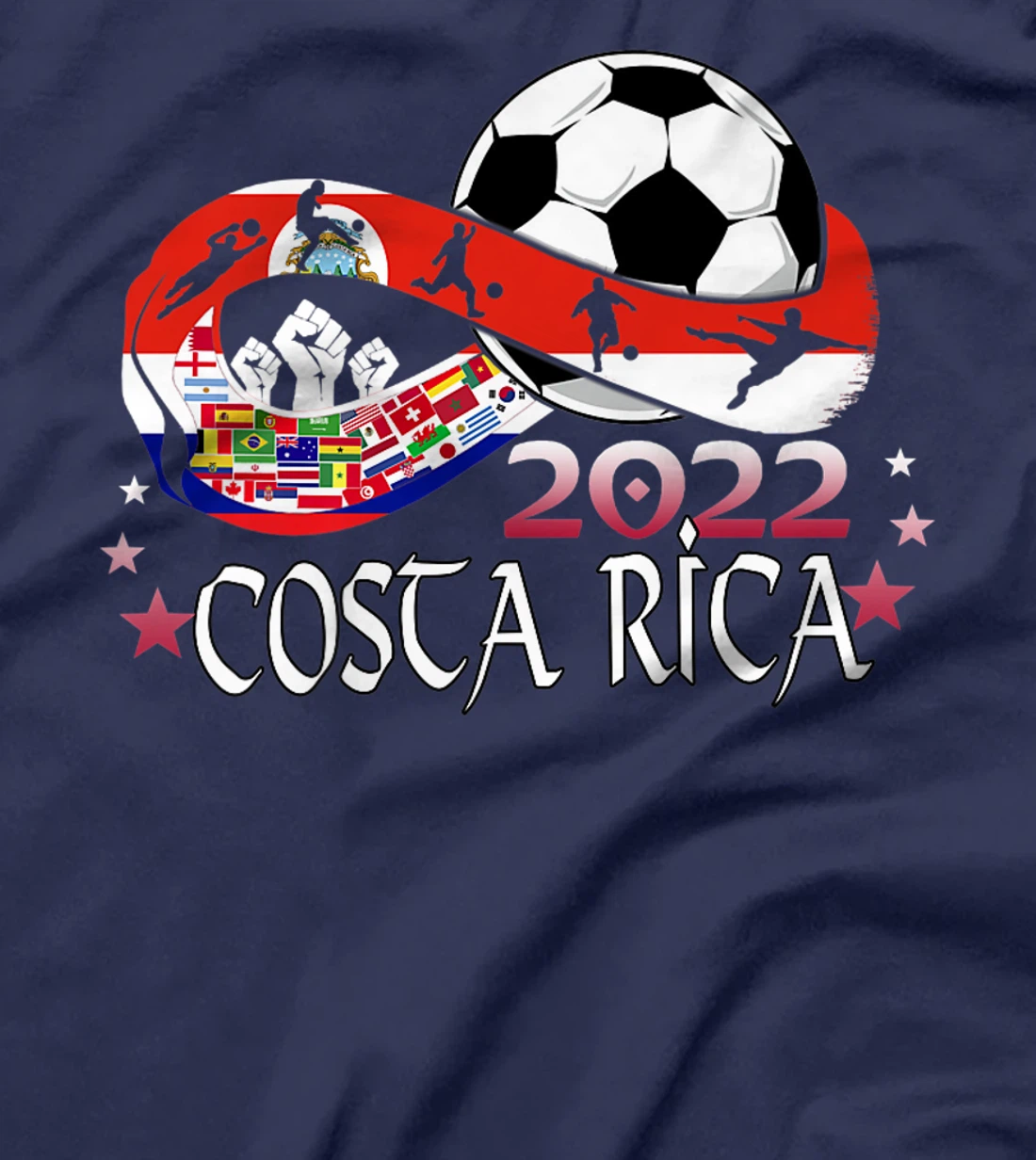 Costa Rica Flag Soccer Football Festival Team Costa Ricans T-Shirt, Kid T-Shirt and Women T-Shirt