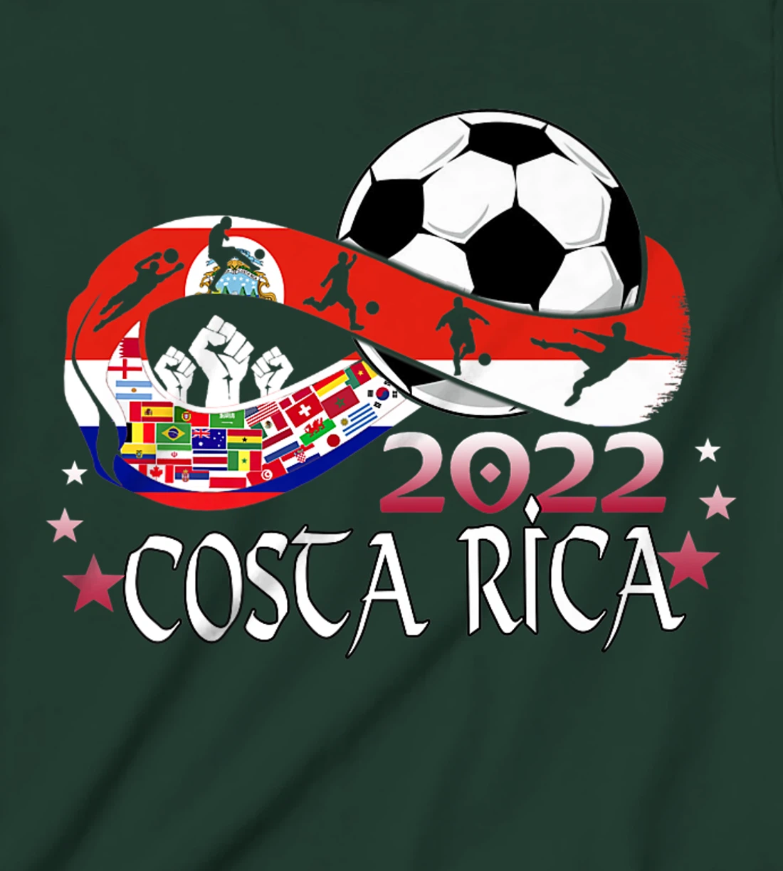 Costa Rica Flag Soccer Football Festival Team Costa Ricans T-Shirt, Kid T-Shirt and Women T-Shirt