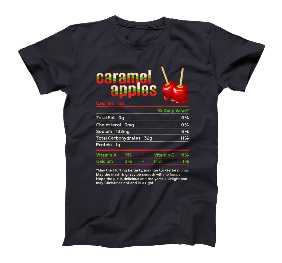 Caramel Apples Nutrition Facts Food Christmas Matching T-Shirt, Women T-Shirt