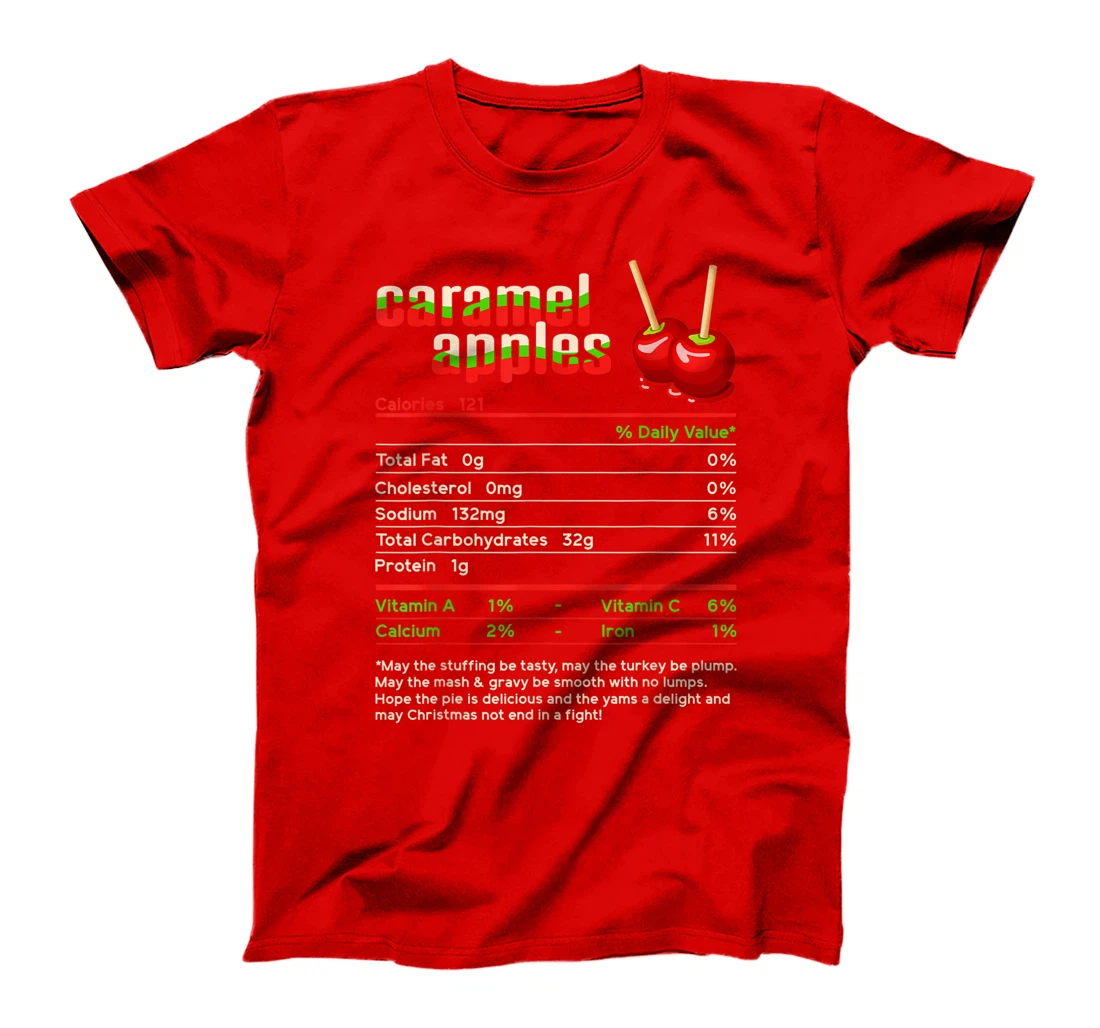 Caramel Apples Nutrition Facts Food Christmas Matching T-Shirt, Women T-Shirt