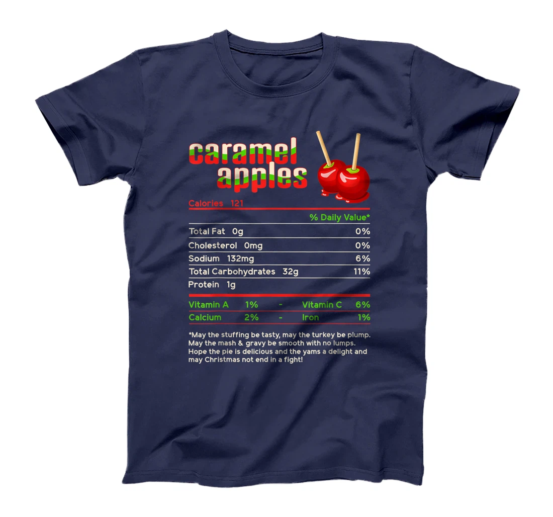 Caramel Apples Nutrition Facts Food Christmas Matching T-Shirt, Women T-Shirt
