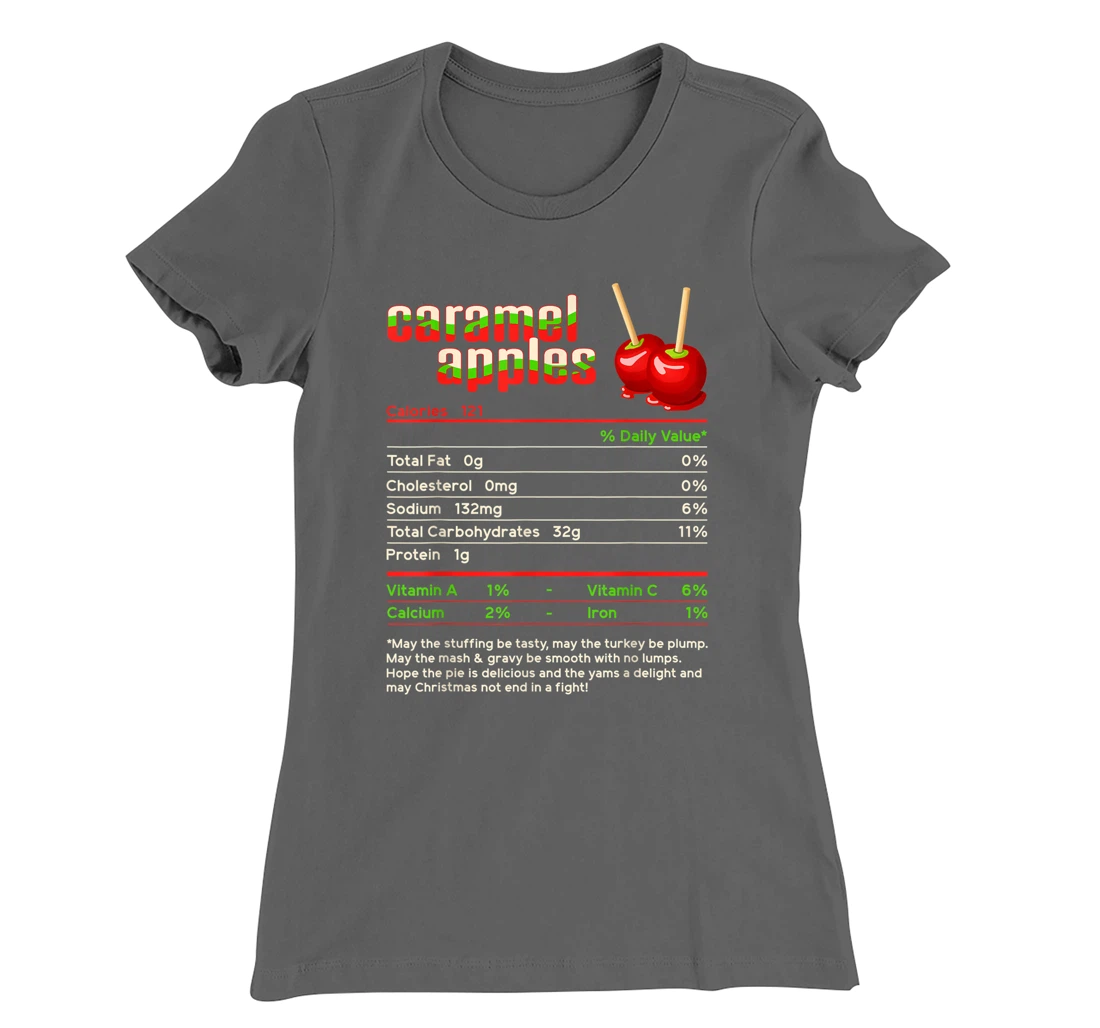 Caramel Apples Nutrition Facts Food Christmas Matching T-Shirt, Women T-Shirt