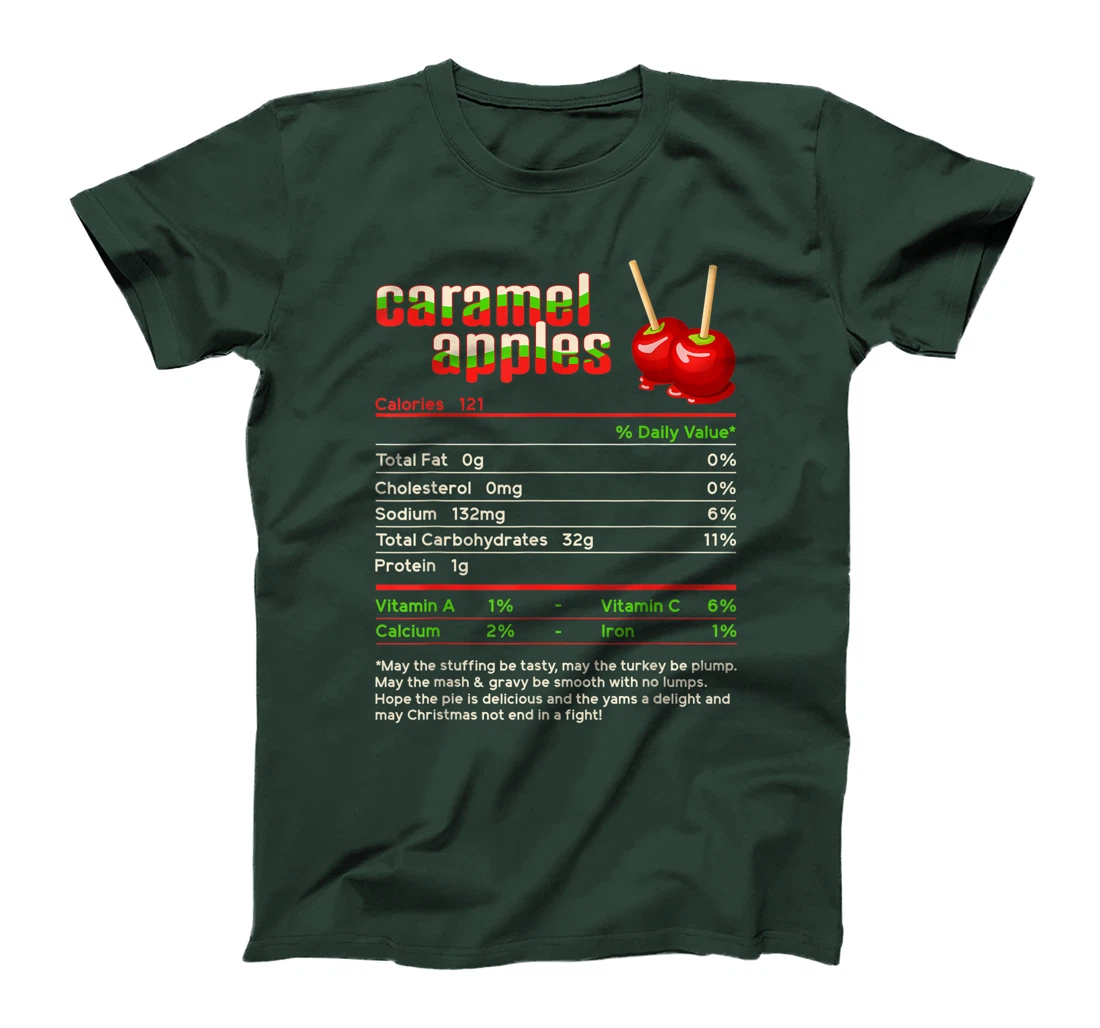 Caramel Apples Nutrition Facts Food Christmas Matching T-Shirt, Women T-Shirt