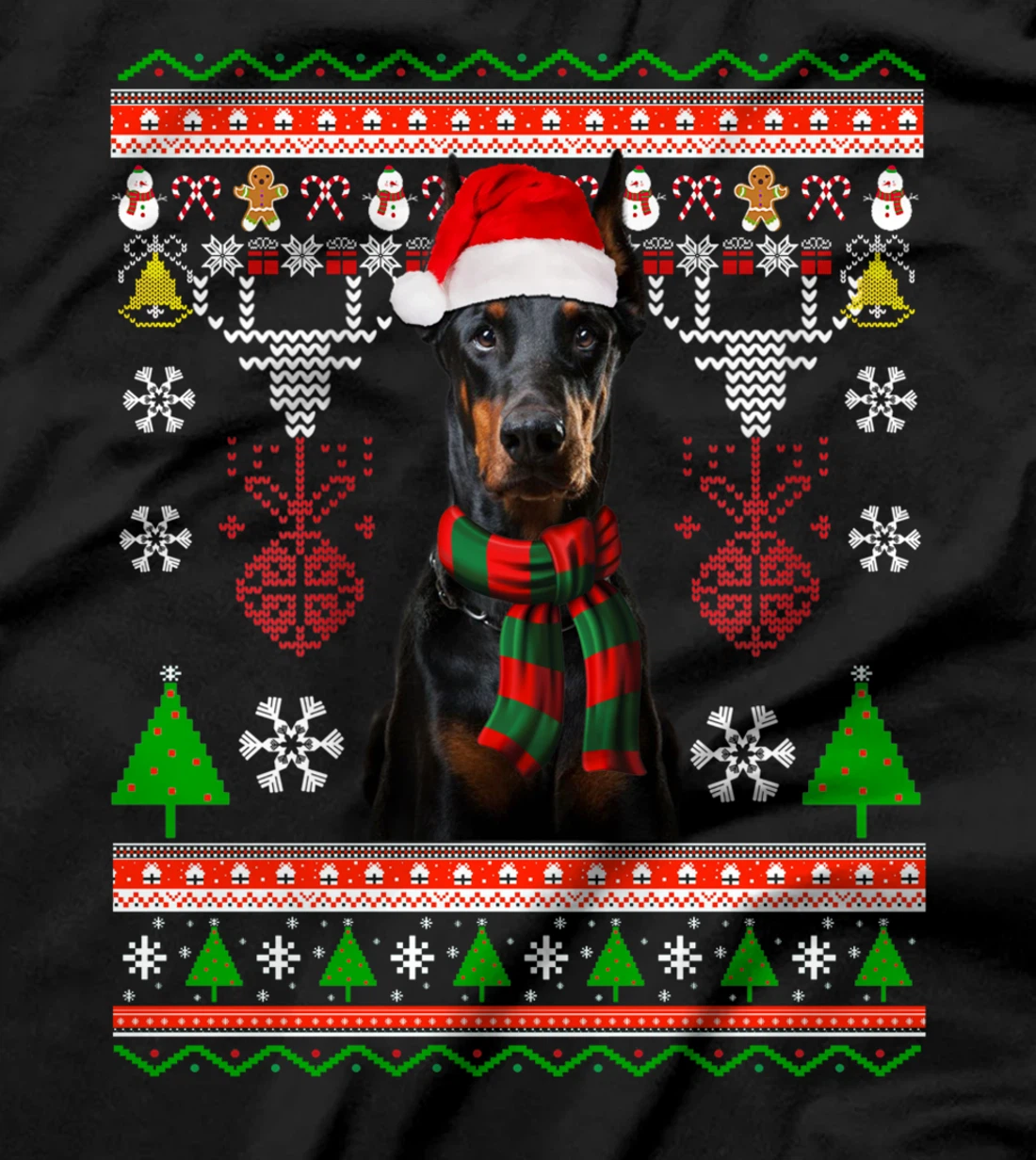 Doberman Dog Ugly Sweater Christmas Puppy Dog Lover T-Shirt