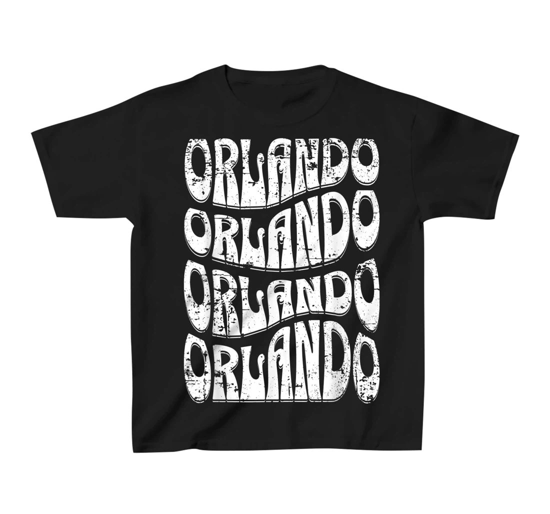 Awesome Orlando Florida Groovy Retro Distressed Design T-Shirt, Kid T-Shirt and Women T-Shirt