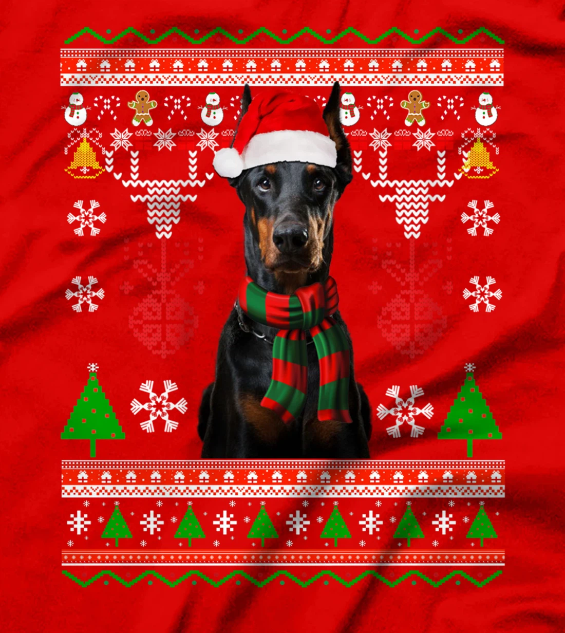 Doberman Dog Ugly Sweater Christmas Puppy Dog Lover T-Shirt