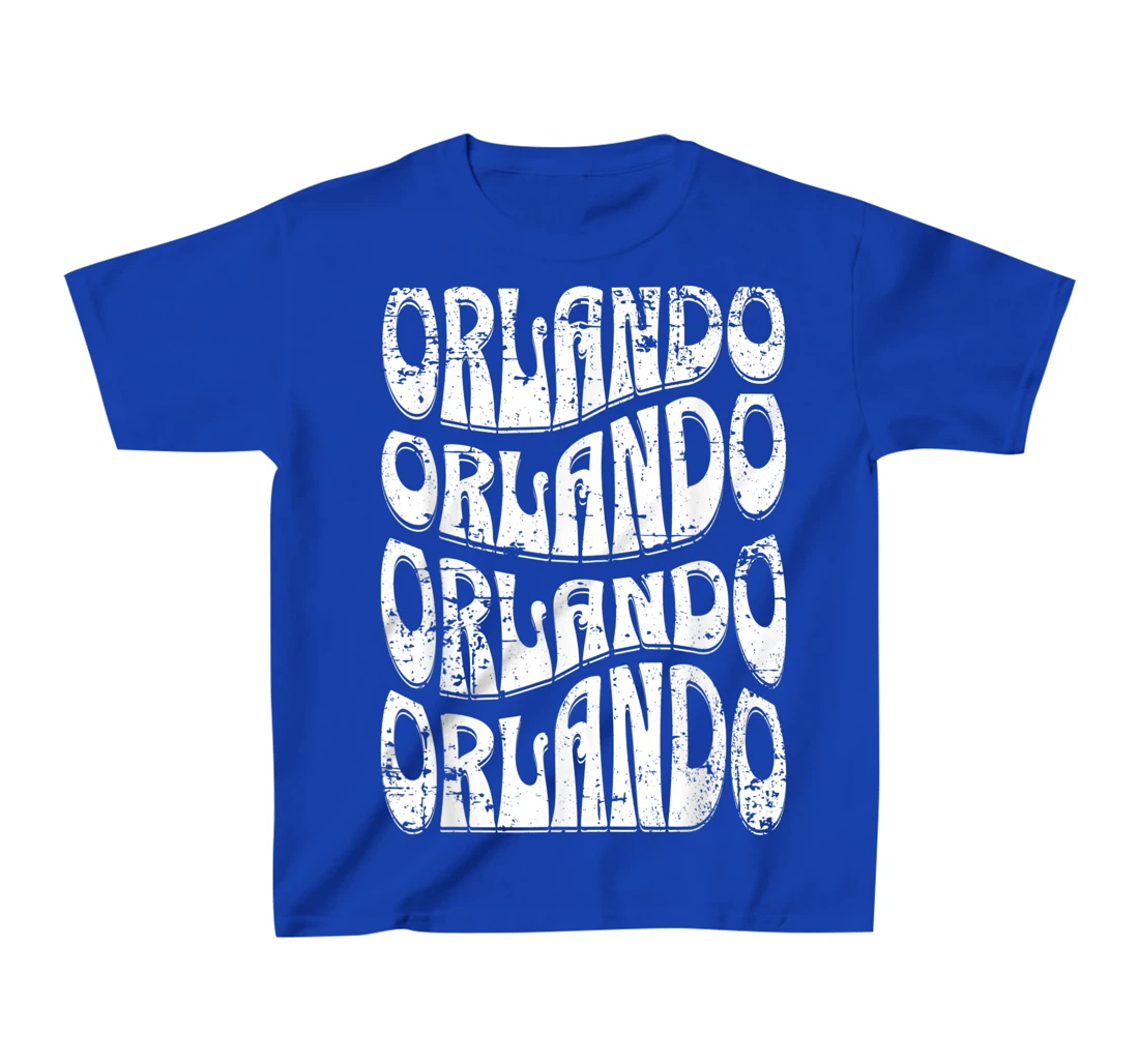 Awesome Orlando Florida Groovy Retro Distressed Design T-Shirt, Kid T-Shirt and Women T-Shirt