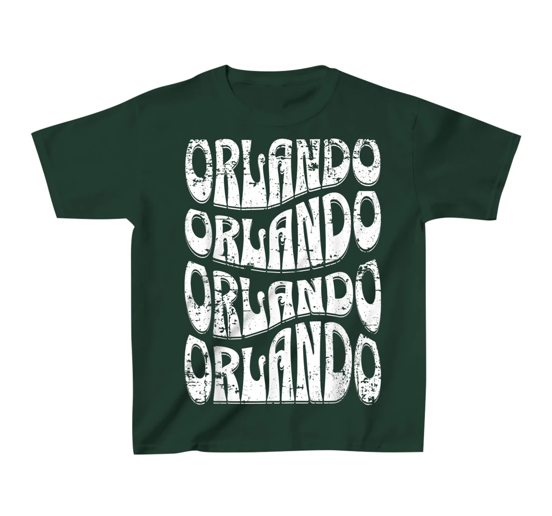 Awesome Orlando Florida Groovy Retro Distressed Design T-Shirt, Kid T-Shirt and Women T-Shirt