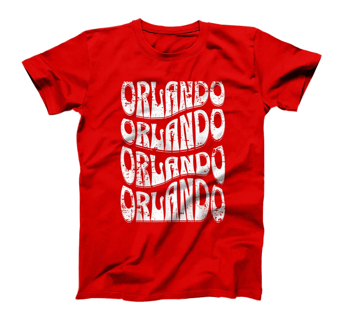 Awesome Orlando Florida Groovy Retro Distressed Design T-Shirt, Kid T-Shirt and Women T-Shirt