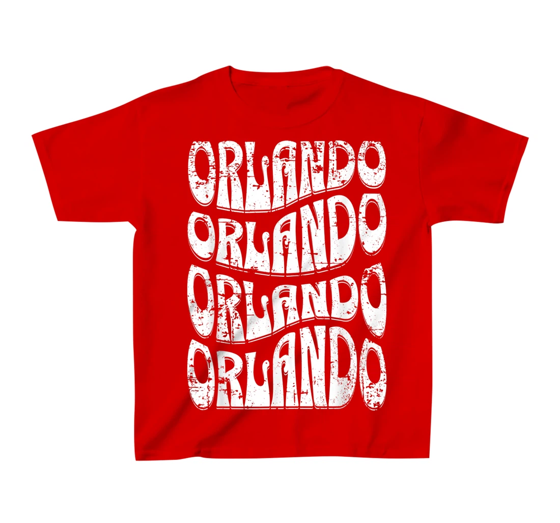 Awesome Orlando Florida Groovy Retro Distressed Design T-Shirt, Kid T-Shirt and Women T-Shirt