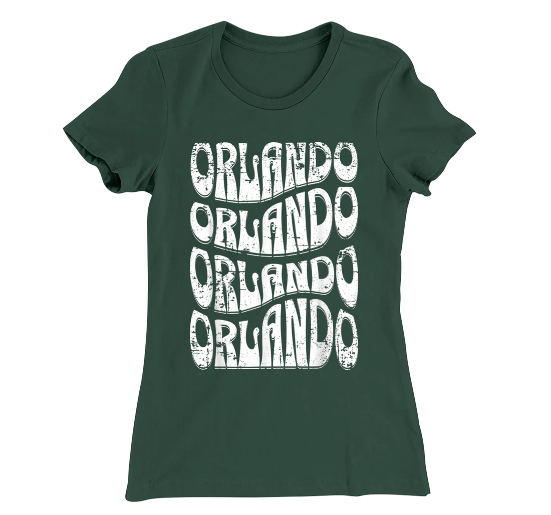 Awesome Orlando Florida Groovy Retro Distressed Design T-Shirt, Kid T-Shirt and Women T-Shirt