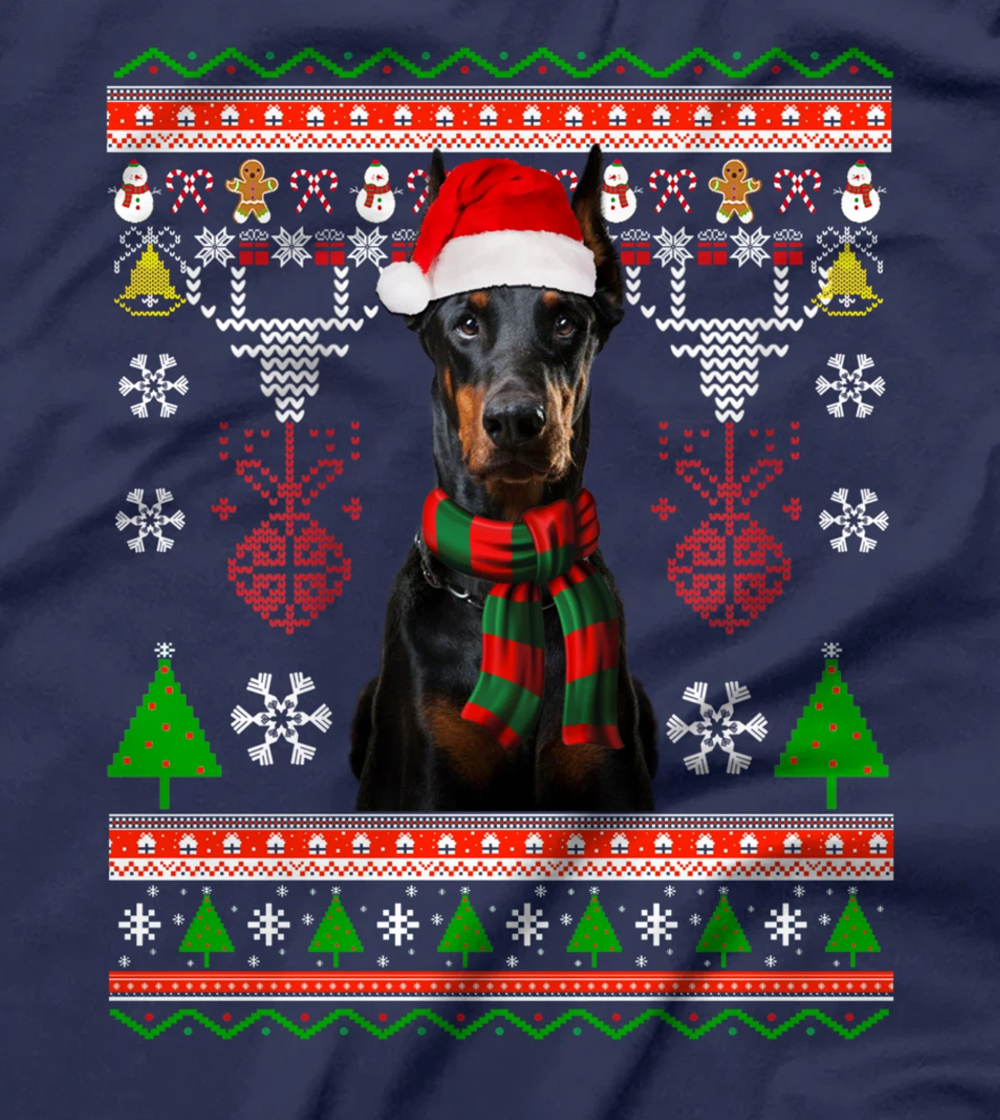 Doberman Dog Ugly Sweater Christmas Puppy Dog Lover T-Shirt