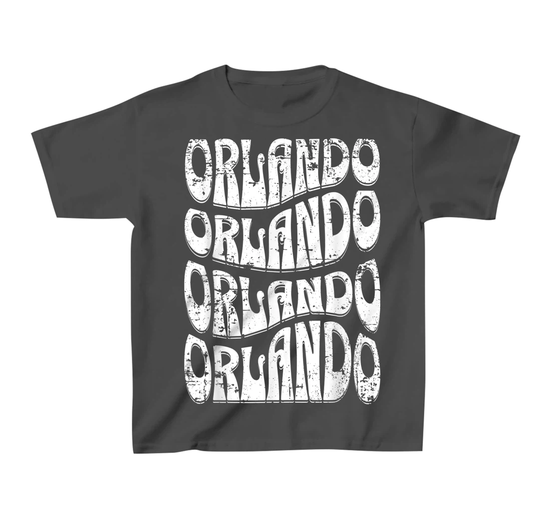 Awesome Orlando Florida Groovy Retro Distressed Design T-Shirt, Kid T-Shirt and Women T-Shirt